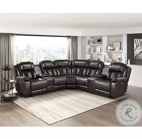 Ramone Dark Brown 3 Piece Power Reclining Sectional