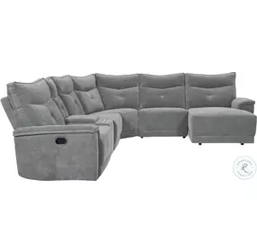 Tesoro Dark Gray 6 Piece Modular Reclining Sectional with RAF Chaise