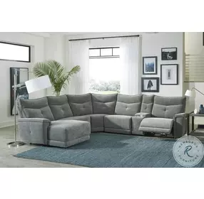 Tesoro Dark Gray 6 Piece Modular Reclining Sectional with LAF Chaise