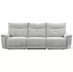 Tesoro Mist Gray Power Double Reclining Sofa with Power Headrests and USB Ports