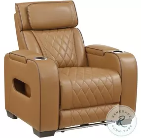 Fairway Brown Power Recliner with LED Lighting