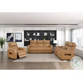 Fairway Brown Double Power Reclining Living Room Set