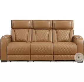 Fairway Brown Double Power Reclining Sofa