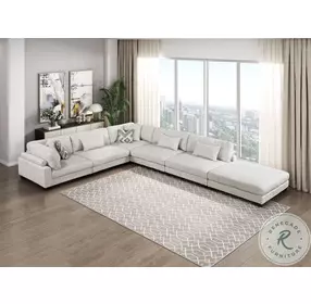 Tinley Beige 6 Piece L Shape Modular Sectional