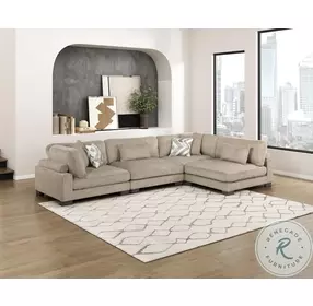 Tinley Brown 4 Piece L Shape Modular Sectional