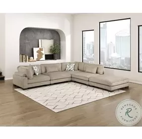Tinley Brown 5 Piece Modular Sectional with Ottoman