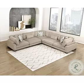 Tinley Brown 5 Piece L Shape Modular Sectional