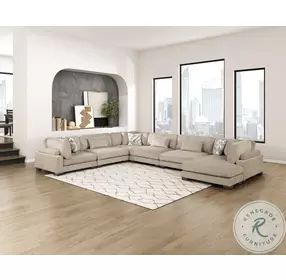 Tinley Brown 6 Piece Modular Sectional with RAF Chaise