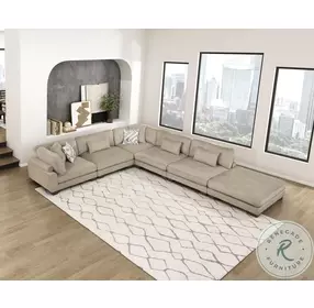Tinley Brown 6 Piece L Shape Modular Sectional