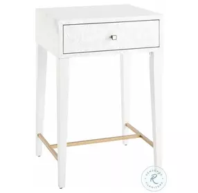 Love Joy Bliss White Lacquer Bedside Table