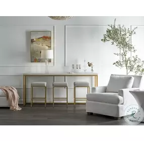 Kathleen Soft Gold And Alabaster 4 Piece Counter Height Dining Set