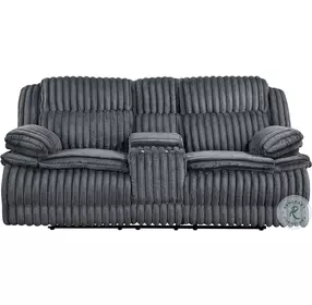 Goodland Dark Gray Double Reclining Loveseat with Center Console