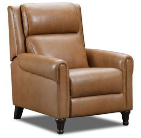 Preston Toffee Leather Triple Power Swivel Glider Recliner with USB Charging