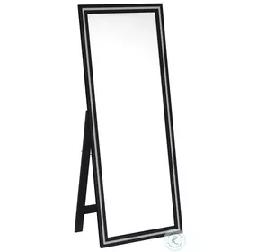 Windrose Black LED 67" Standing Mirror