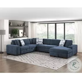Raife Blue 4 Piece Sectional