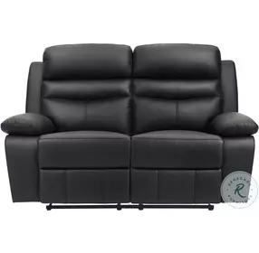 Hancock Black Double Reclining Loveseat