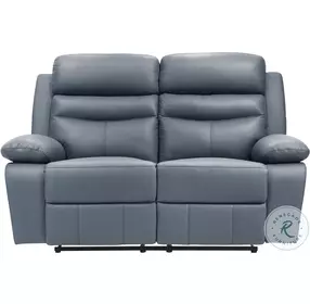 Hancock Blue Double Reclining Loveseat