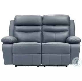 Hancock Blue Double Power Reclining Loveseat