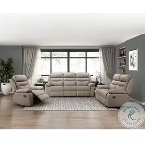 Hancock Latte Double Reclining Living Room Set