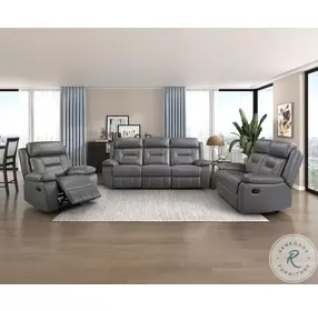 Laconia Dark Gray Double Reclining Living Room Set