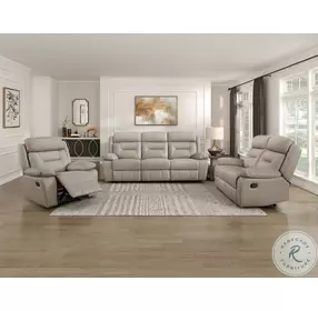 Laconia Latte Double Reclining Living Room Set