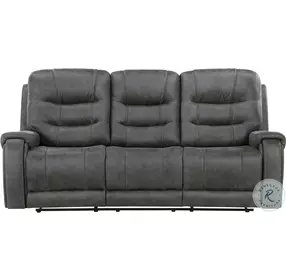 Oberon Dark Gray Double 87" Reclining Sofa