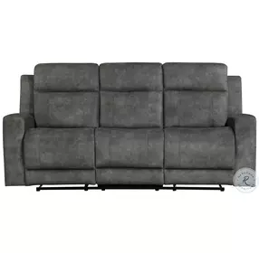 Yates Brownish Gray Double 80" Reclining Sofa