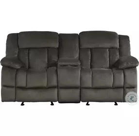 Laurelton Chocolate Double Glider Reclining Console Loveseat