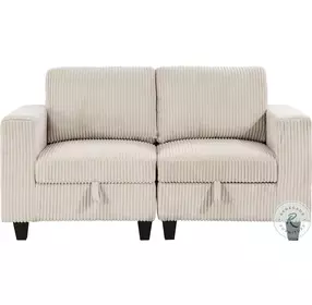 Walterboro Beige 64" Loveseat with Storage