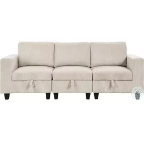 Walterboro Beige 89" Sofa with Storage