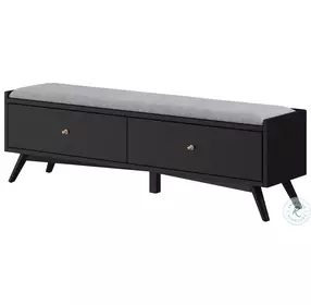 Flynn Black and Gray 2 Drawer Bench