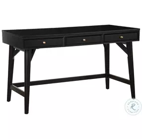 Flynn Black 3 Drawer Large Desk