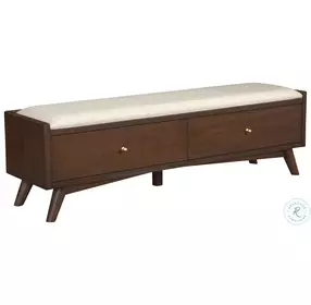 Flynn Cream 2 Drawer Bench
