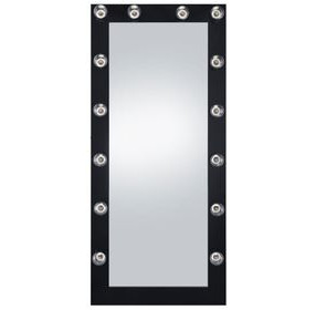 Zayan Black High Gloss Floor Mirror With Lighting
