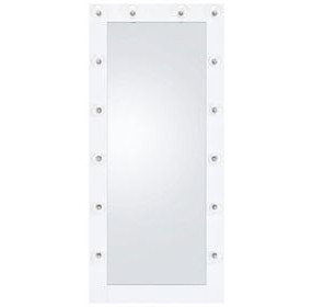 Zayan White High Gloss Floor Mirror With Lighting