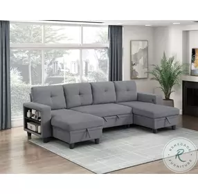 Ansley 3 Piece Gray Sectional