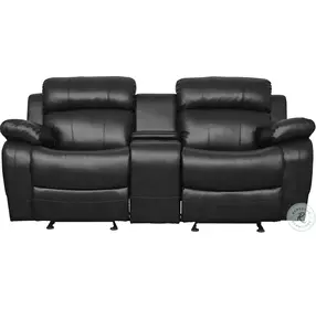 Marille Black Double Glider Reclining Loveseat with Center Console