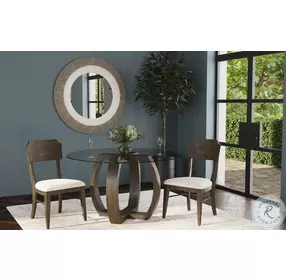 Kellan Charcoal Gray Glass Top Round Dining Room Set
