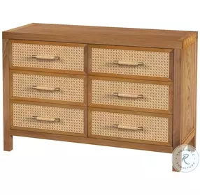Mesa Natural And Cane 6 Drawer Dresser