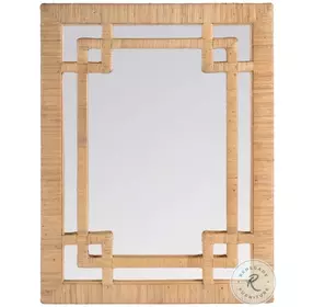 Hana Light Brown Woven Rattan Wall Mirror