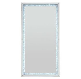 Noralie Silver Rectangular Floor Mirror with LED