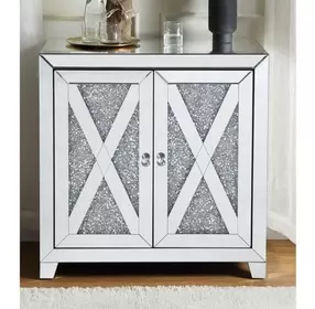 Noralie Silver and Gray 2 Door Console Table