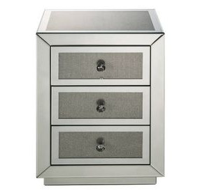 Noralie Silver and Gray 3 Drawer Rectangular Night Table