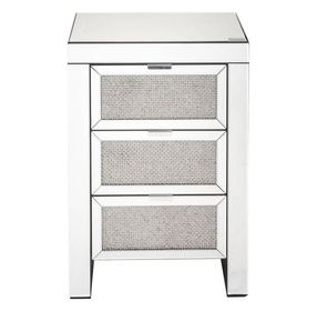 Noralie Silver 3 Drawer Night Table