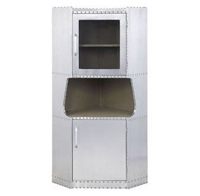 Brancaster Silver 2 Door Bar Cabinet with Nailhead Trim