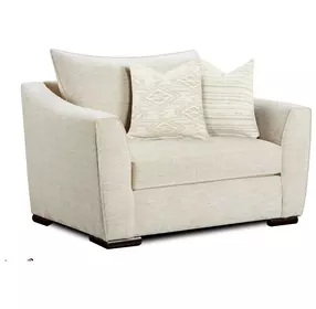 Vibrant Vision Oatmeal Upholstered Chair and A Half with Pillows