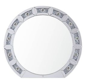 Noralie Silver Round Wall Mirror with Light