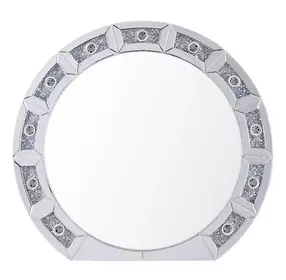 Noralie Silver Round Wall Mirror with Light