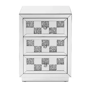 Noralie Silver and Gray Rectangular Glass Top Accent Table