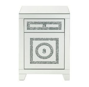 Noralie Silver Rectangular Glass Top Accent Table